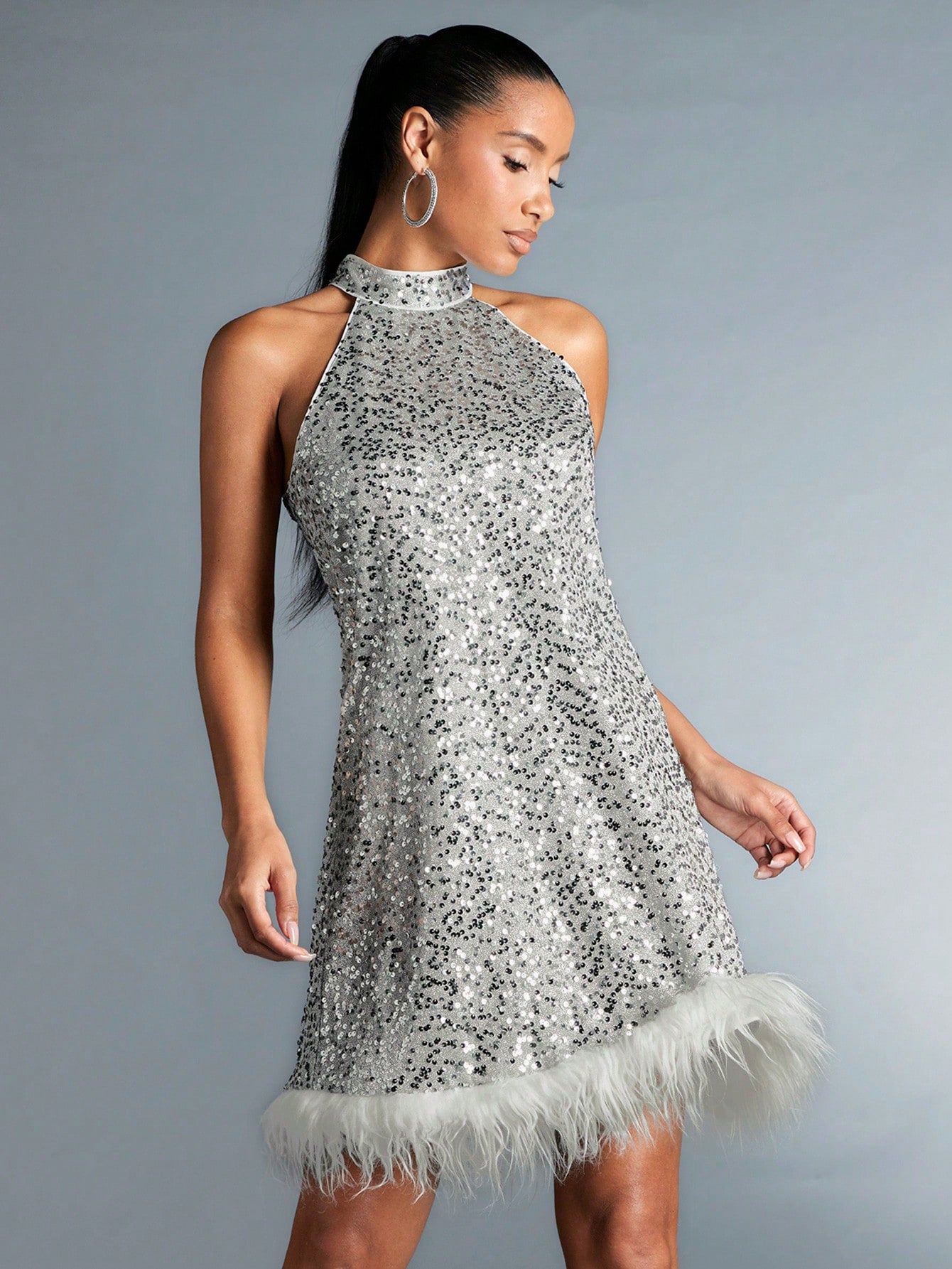 Sparkling Sequin Halter Neck Patchwork Dress: The Ultimate Outfit for Canary Houze Sparkling Sequin Halter Neck Patchwork Dress: The Ultimate Outfit for Canary Houze