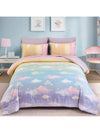 Colorful Clouds Twin Size Comforter Set: Ultra-Soft Bedding for Girls