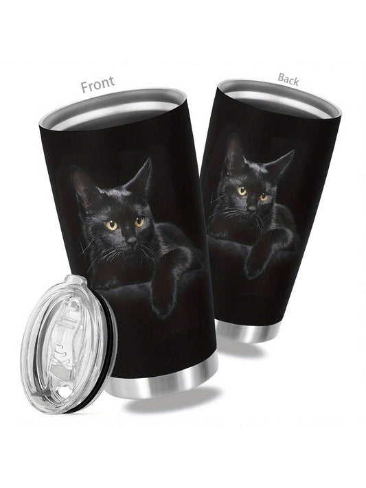 This Cute Black Cat Print Stainless Steel Tumbler is the perfect gift for any cat lover. Made with durable stainless steel, it features a charming black cat print that adds a touch of whimsy to your daily routine. With its high-quality construction and unique design, this tumbler is sure to please both you and any recipient.