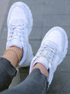 Sparkle in Style: Glitter Lace-Up Sports Shoes for Women