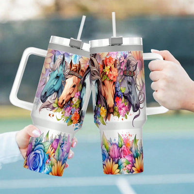 Personalized Horse Lover's Stainless Steel Insulated Car Cup: Perfect Birthday Gift!
