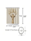 Happy Home: Waterproof Printed Shower Curtain with Plastic Hooks - Bathroom Decor Essential