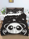 Cute Panda Printed Comforter Set for Kids and Teens - 3 Piece Set Including Comforter Cover and Pillowcases
