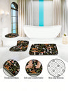 Bohemian Mushroom Bathroom Set: Shower Curtain, Bath Mat, and Toilet Cover