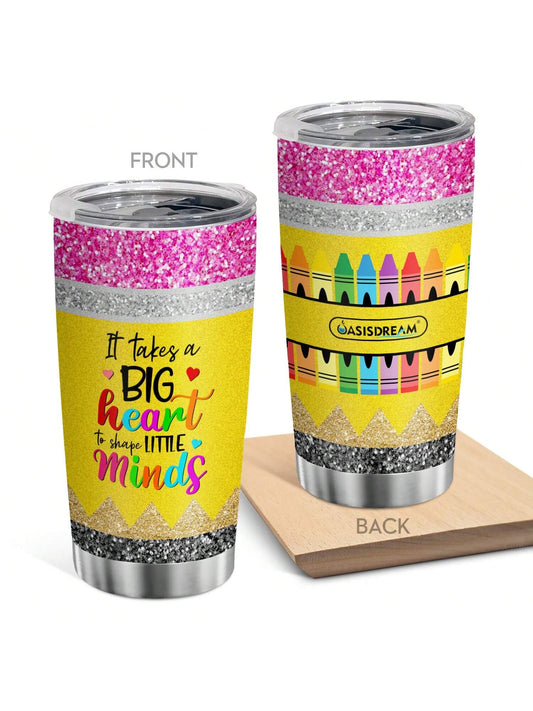 This stylish stainless steel tumbler is the perfect gift for any educator. Made with high-quality materials, it is durable and functional, making it a great gift for teachers on the go. With its sleek design and practical use, it's the ideal gift for educators looking to stay stylish and hydrated.