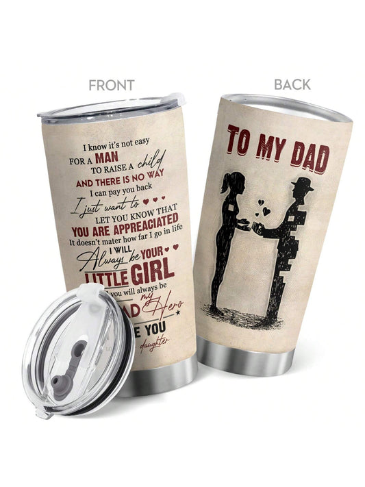 This tumbler makes the perfect gift for any occasion. Show your dad how much he means to you with the heartfelt message "You Will Always Be My Dad, My Hero." Keeps drinks hot or cold for hours, making it the perfect tumbler for on-the-go dads. Celebrate Father's Day, anniversaries, birthdays, or Christmas with this special tumbler.