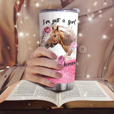 'Who Loves Horses' Insulated Tumbler - Stainless Steel Coffee Cup for Home, Office, and Travel