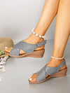 Sleek and Stylish: Summer Silver Buckle Strap Wedge Sandals for Beach Vacations