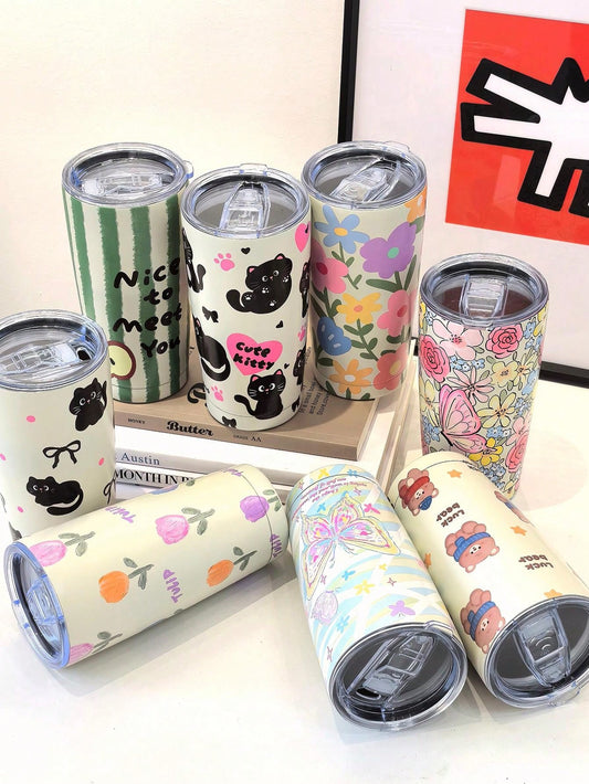 Stay hydrated in style with our Cute Cartoon Themed Stainless Steel Insulated Water Bottle! Perfect for summer and winter festivals, this 20oz/600ml bottle will keep your drinks at the perfect temperature. Made of high-quality stainless steel, it's durable and easy to carry. Upgrade your water bottle game now!