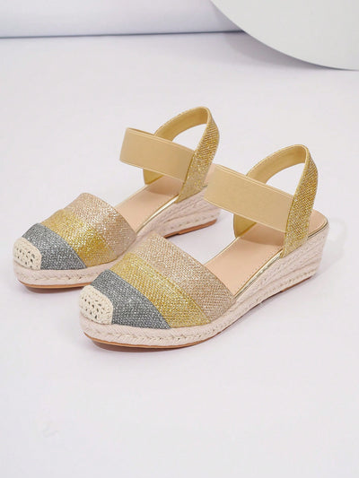 Glitter Goddess Wedges: Multicolor Vacation Style Mules