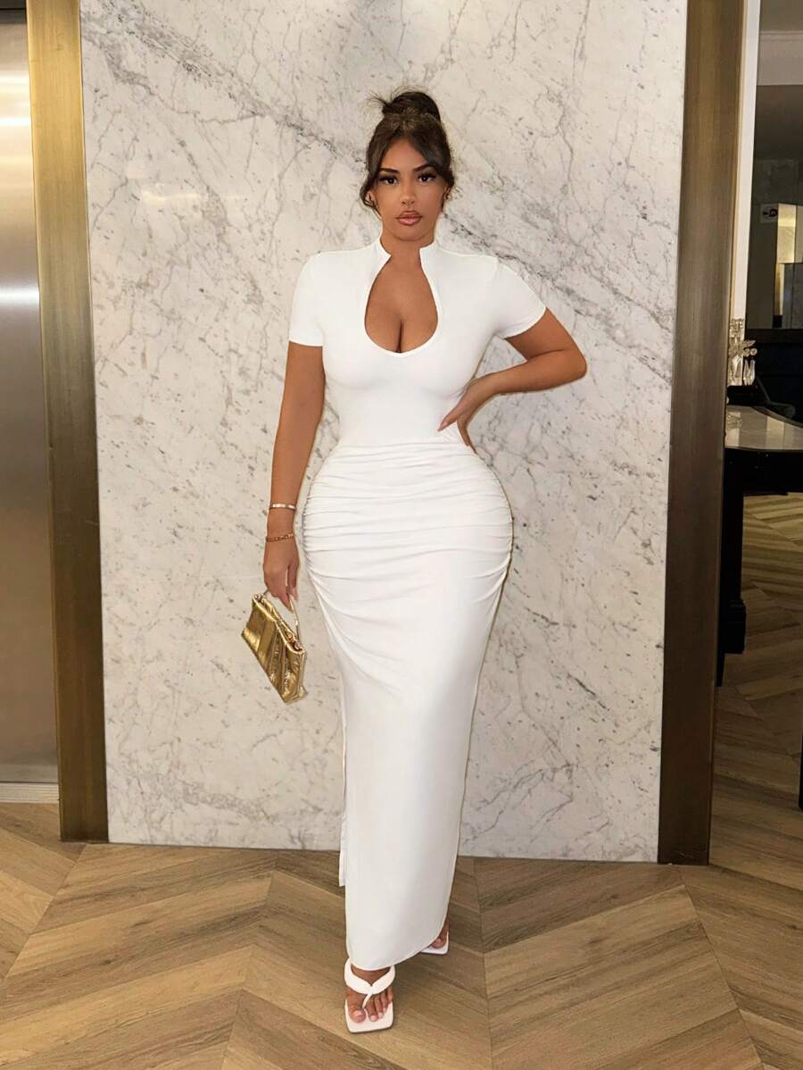 bodycon maxi dress short Summer Deep V-Neck Puckered Sleeve Purple Color:Moss blue stripe Sweetheart Sequin Dark Blue or styled up with