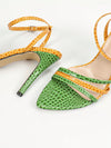 Chic Crocodile Pattern Color Block High Heels: The Perfect Party Sandals!