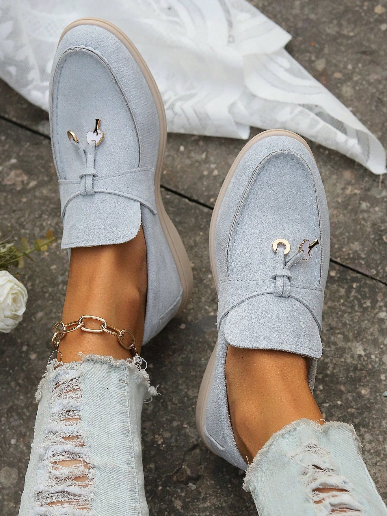 Chic Metal Ring Decorated Penny Loafers: Elevate Your Casual  display picture 2