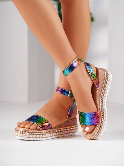 Colorful Vacation Style Wedge Sandals: Comfort and Style Combined