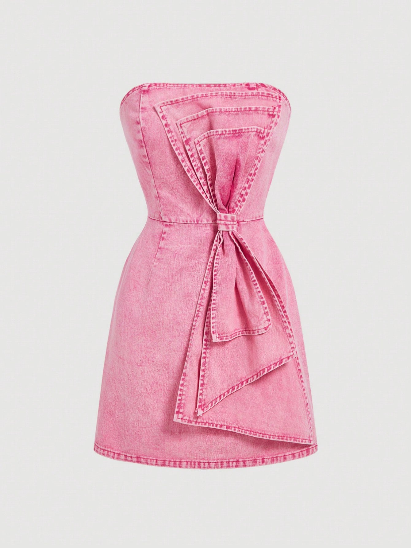 Bowknot Pink Denim Mini Dress: Sassy Summer Style for Country Concerts –  Canary Houze