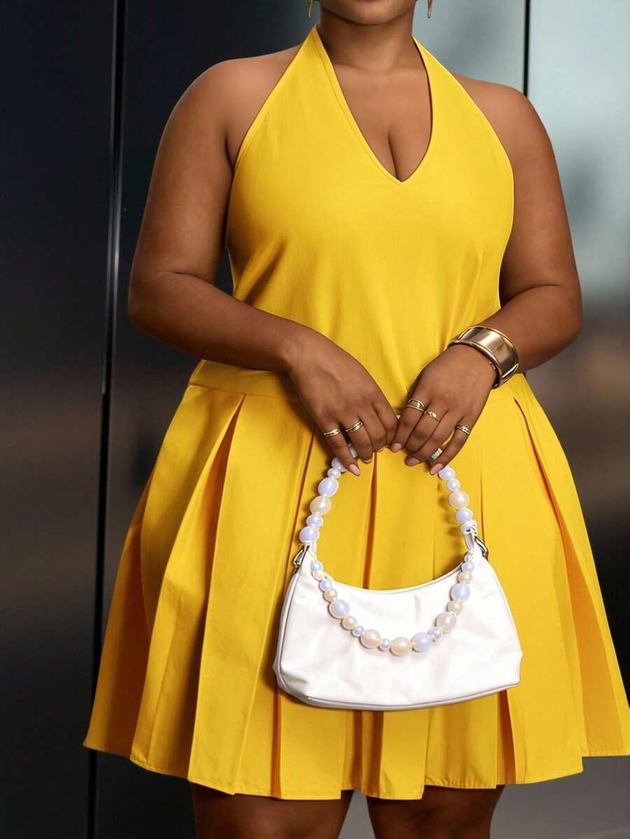 women casual summer dresses Versatile Plus-Size Yellow Babydoll Maxi Dress for Festivals, Beach Da –  Canary Houze