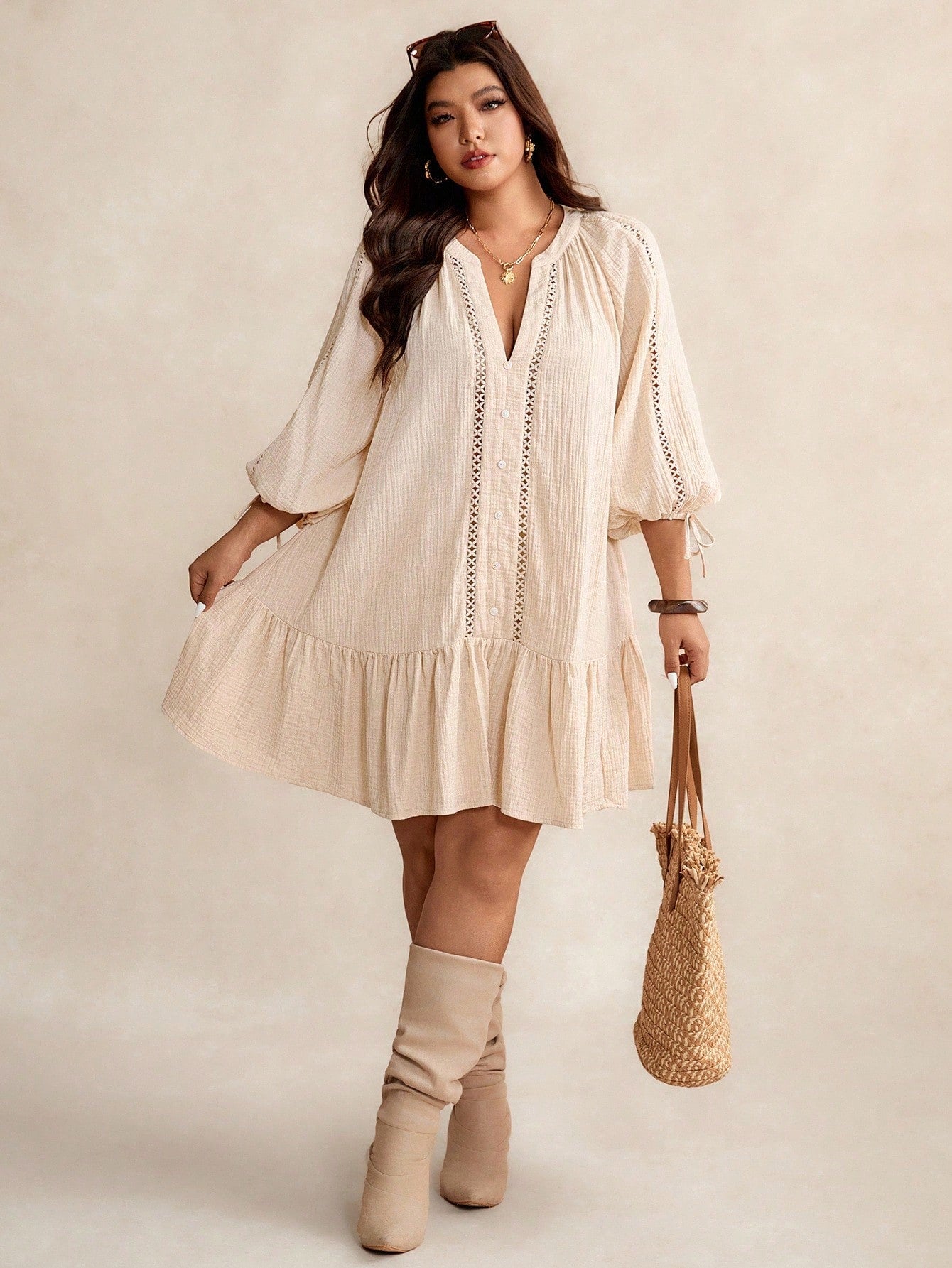 Casual Plus Size V-Neck Denim Dress for Women - Everyday Fashion Essen Canary Houze Casual Plus Size V-Neck Denim Dress for Women - Everyday Fashion Essen Canary Houze