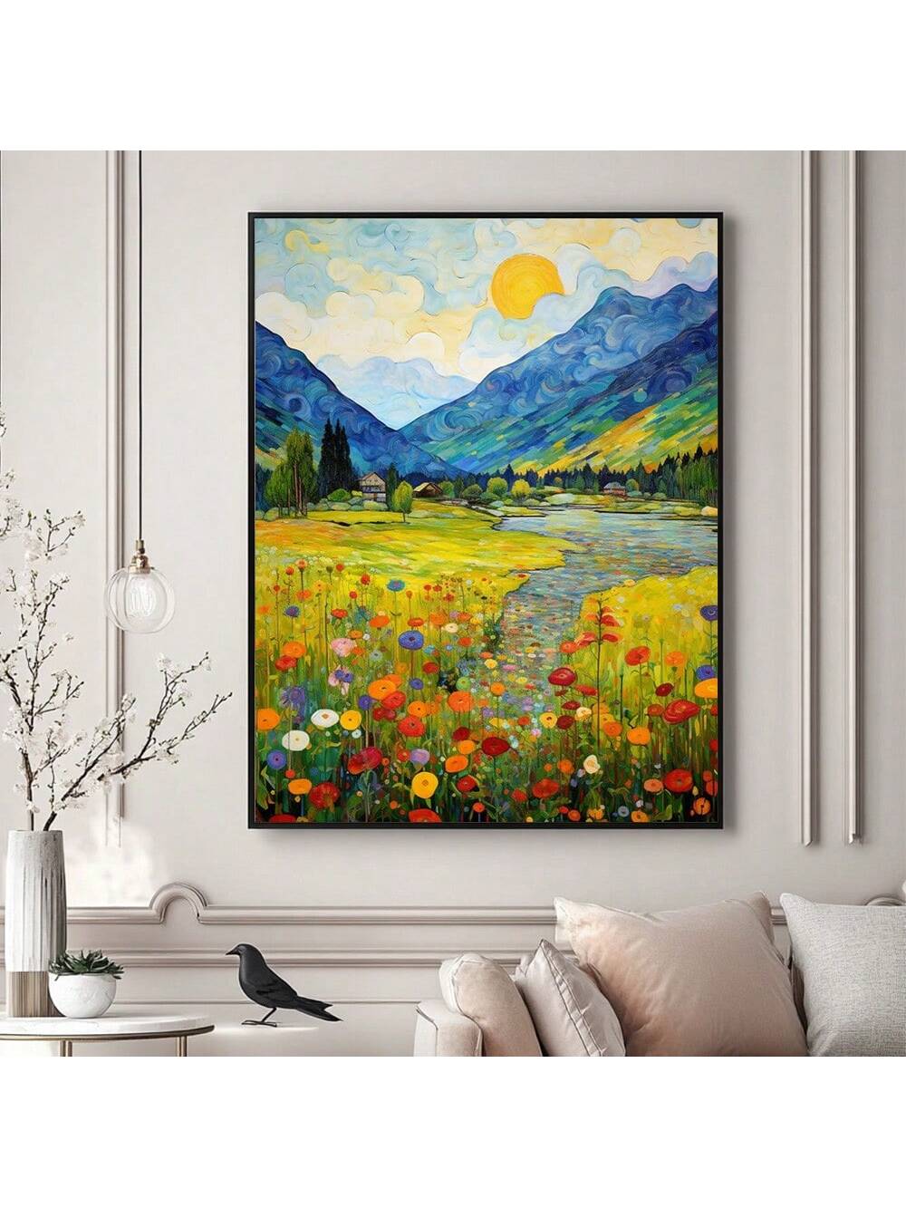 Charming Vintage Landscape Oil Painting Poster - Nostalgic Spring Deco –  Canary Houze, image size:1000x1333