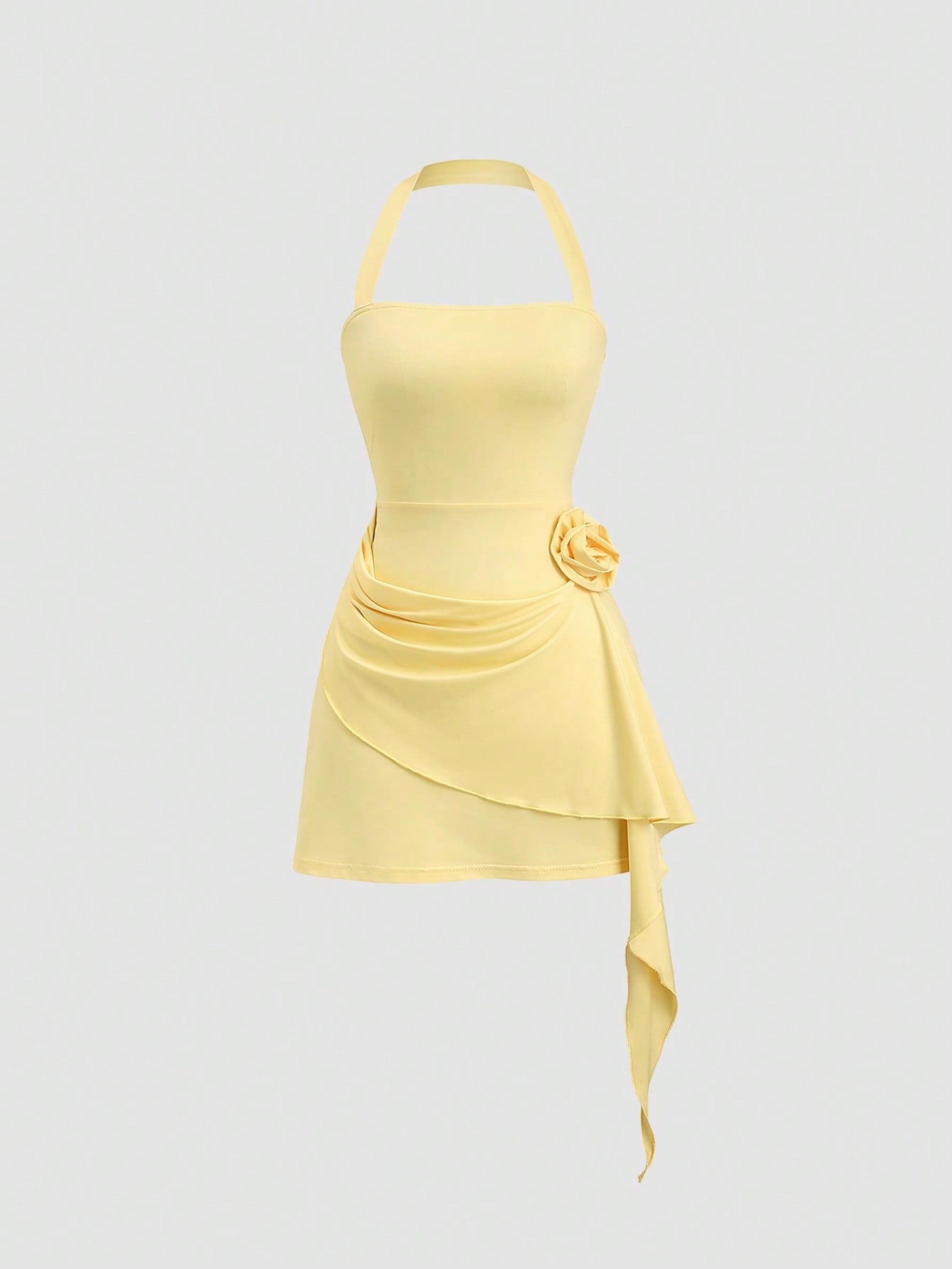 jellyfish mini dress Charming Women's Spring Summer Halter Tie Bow Mini Dress for Beach  Vacations with Jellyfish Hem and Cinched A-Line Waist