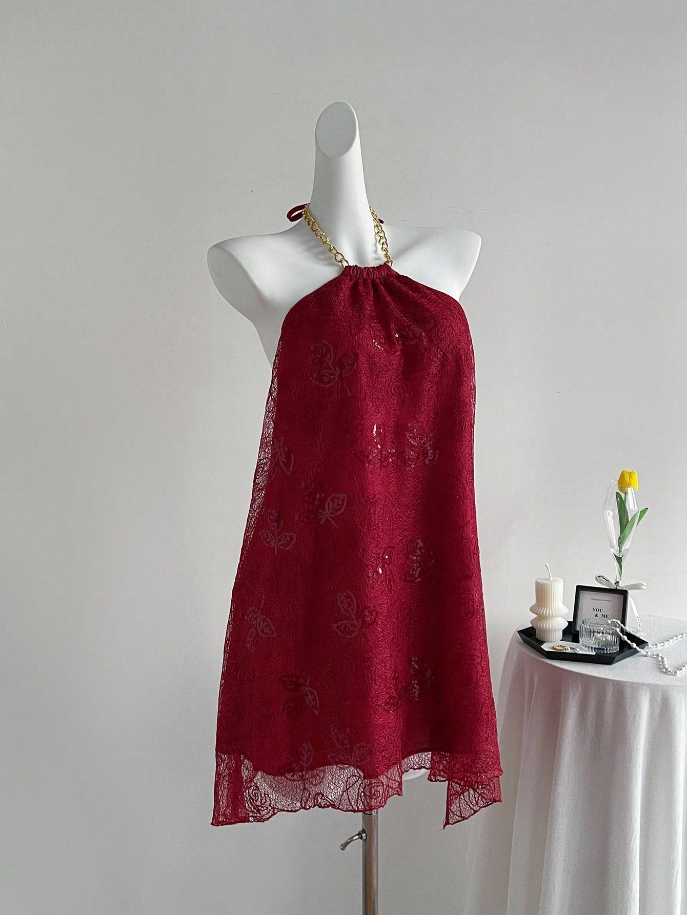Chic Beaded Embroidered Halter Beach Dress for Women - Perfect Summer Canary Houze Chic Beaded Embroidered Halter Beach Dress for Women - Perfect Summer Canary Houze