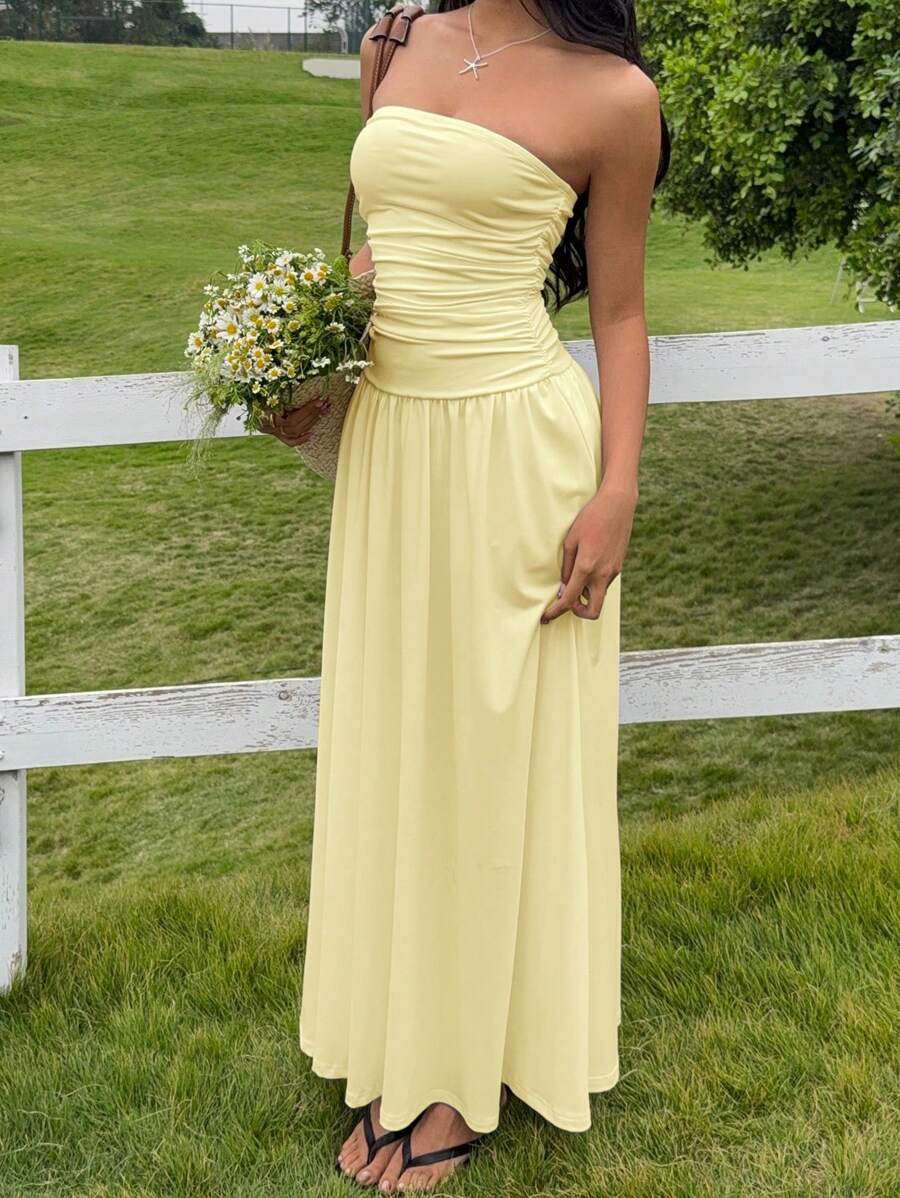 Chic Beige Summer Long Dress for Women