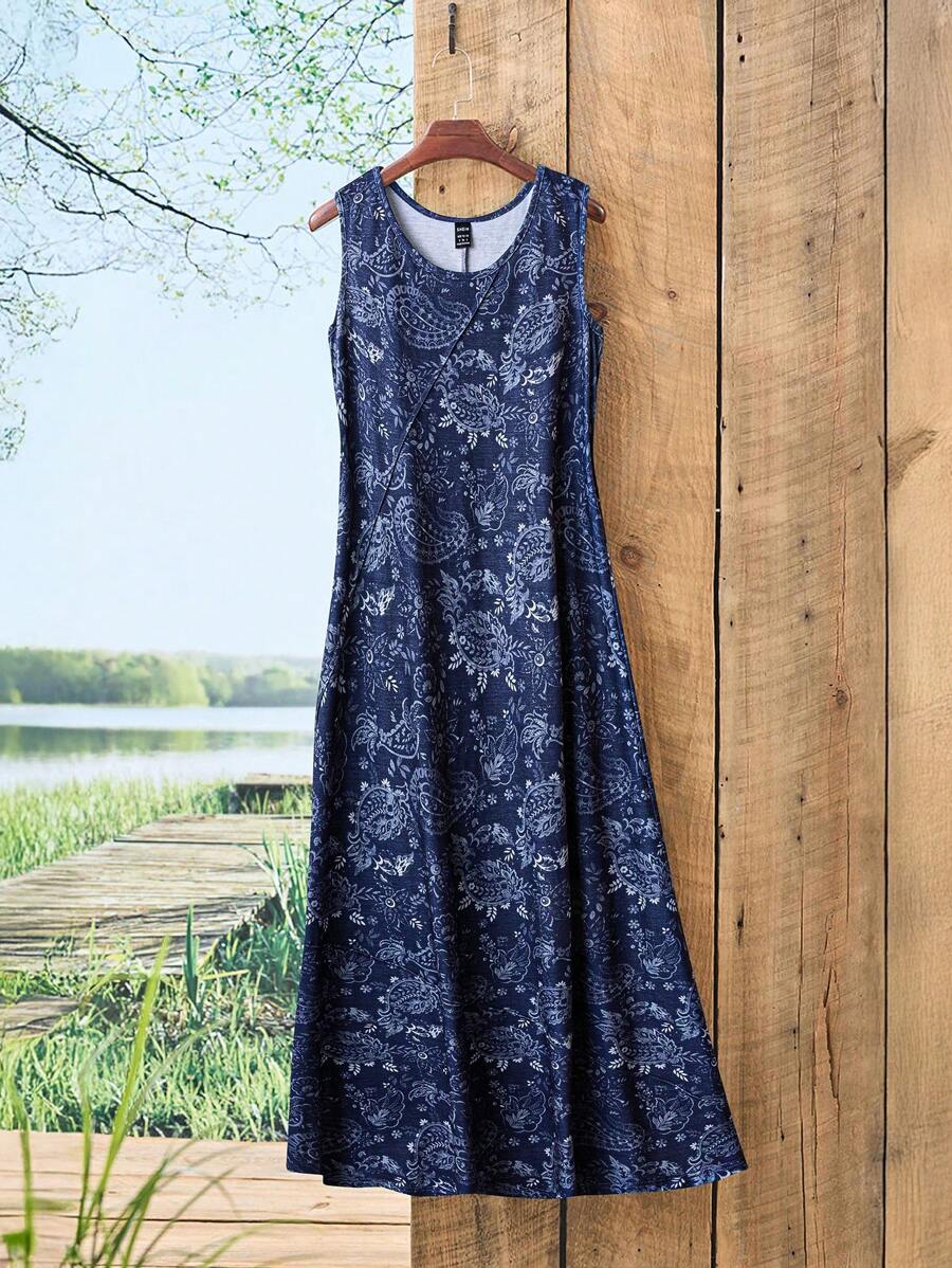 midi dress women modest Chic Floral Midi Dress for Women