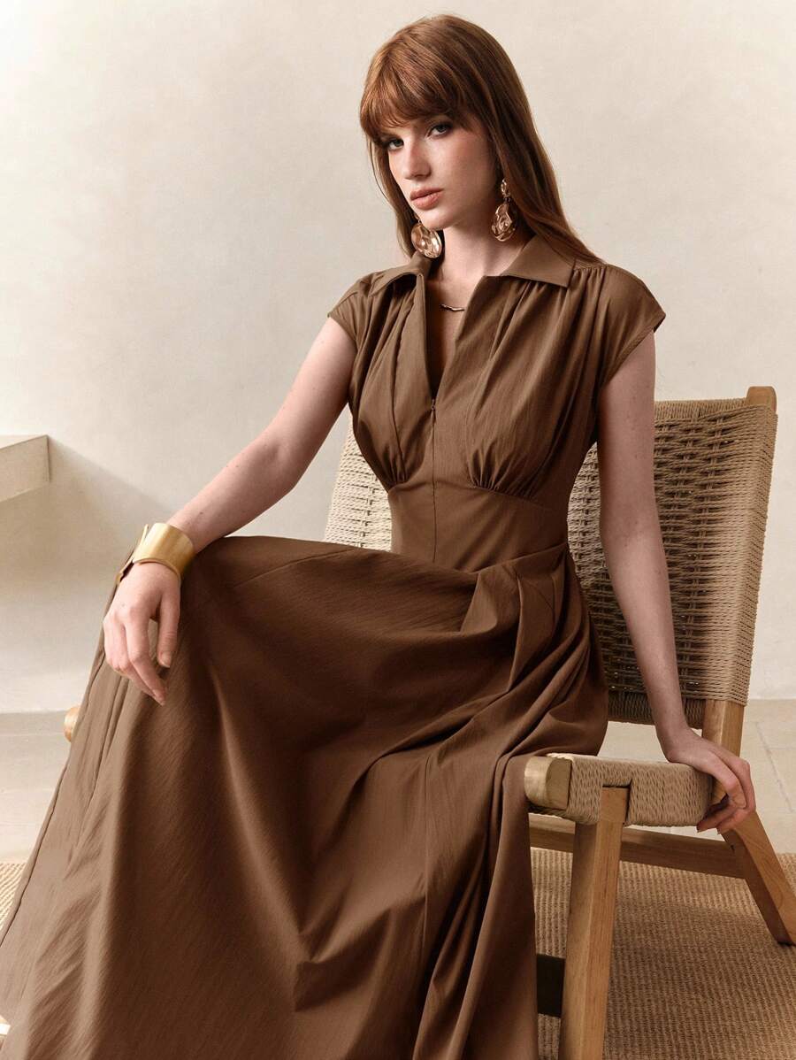 Chic Olive Green Bodycon Midi Dress for Women