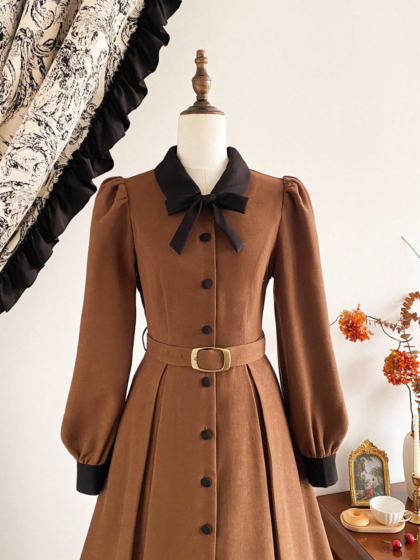 casuall dress autumn Casual Dresses for Women - Autumn Floral Print Long Sleeve Irregular Hem Maxi Dress