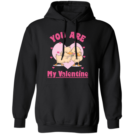 You Are My Valentine, Cute Chicks, Chick Couple, Pink Heart Pullover Hoodie
