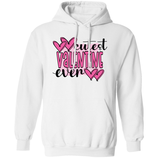 Cutest Valentine Ever, Love You Forever, Pink Valentine Pullover Hoodie