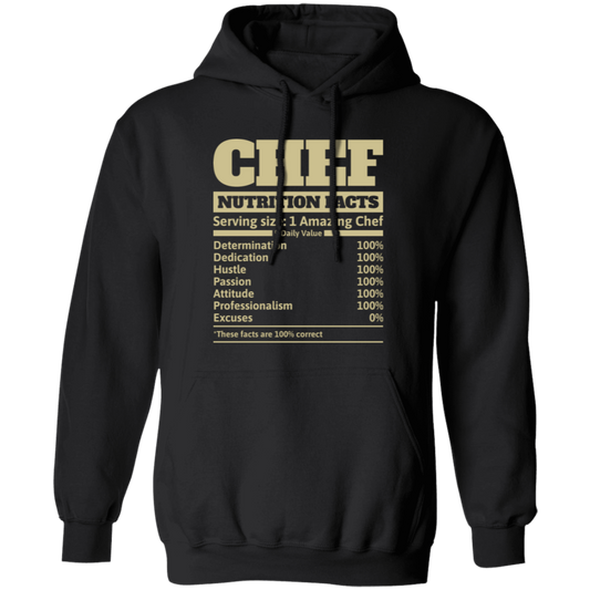 Chef Nutrition Facts, Serving Size For 1 Amazing Chef Pullover Hoodie