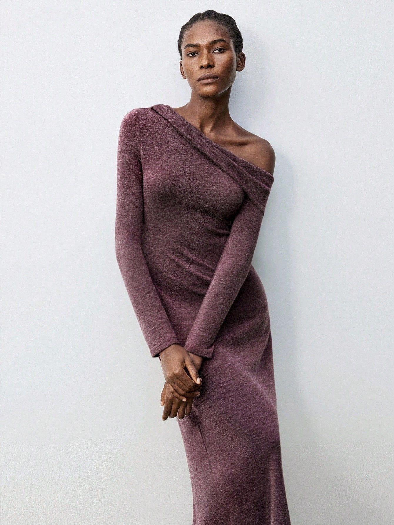 Elegant Asymmetrical Hem Wine Red Knitted Dress for Work, Parties, and Canary Houze Elegant Asymmetrical Hem Wine Red Knitted Dress for Work, Parties, and Canary Houze