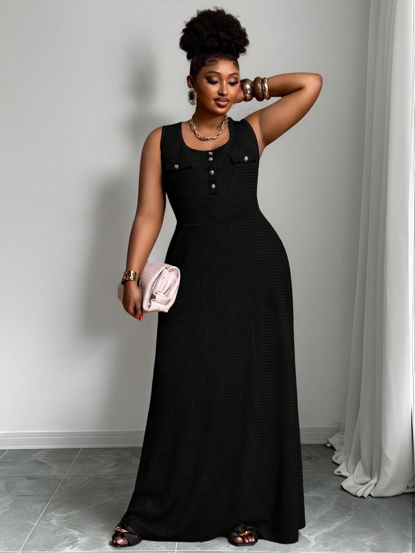 Elegant Black Fishtail Skirt Dress for Women