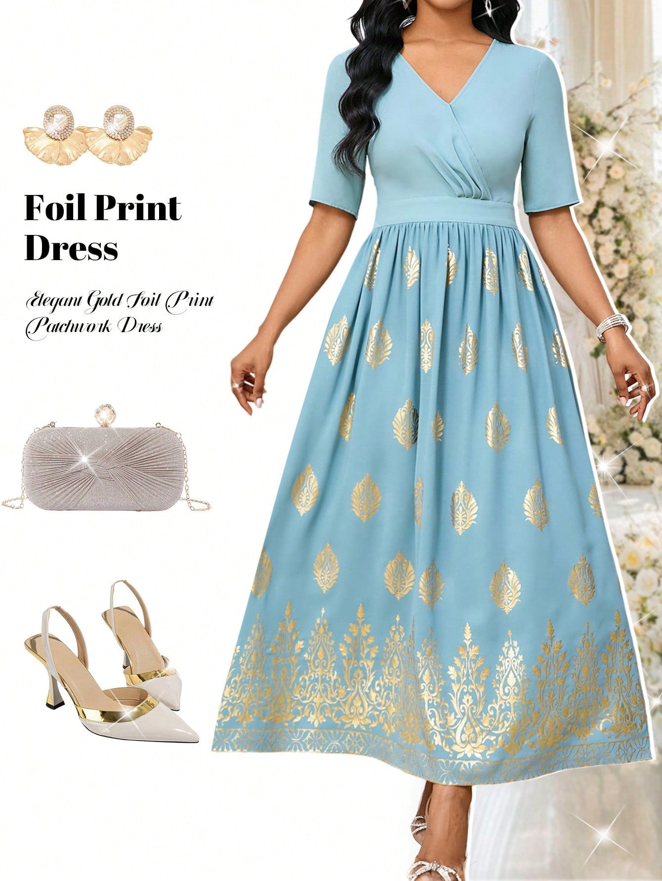 slim fit dress slacks Blue Tulle Gold Applique Off The Shoulder A-Line Prom Dresses, CP0450 Custom Size(Leaving A note) / Custom Color(Leaving A note) main image 1