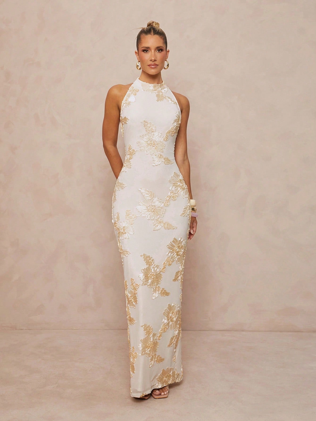 open lace back dress Elegant High-End Pleated Tie Waist Dress for Women