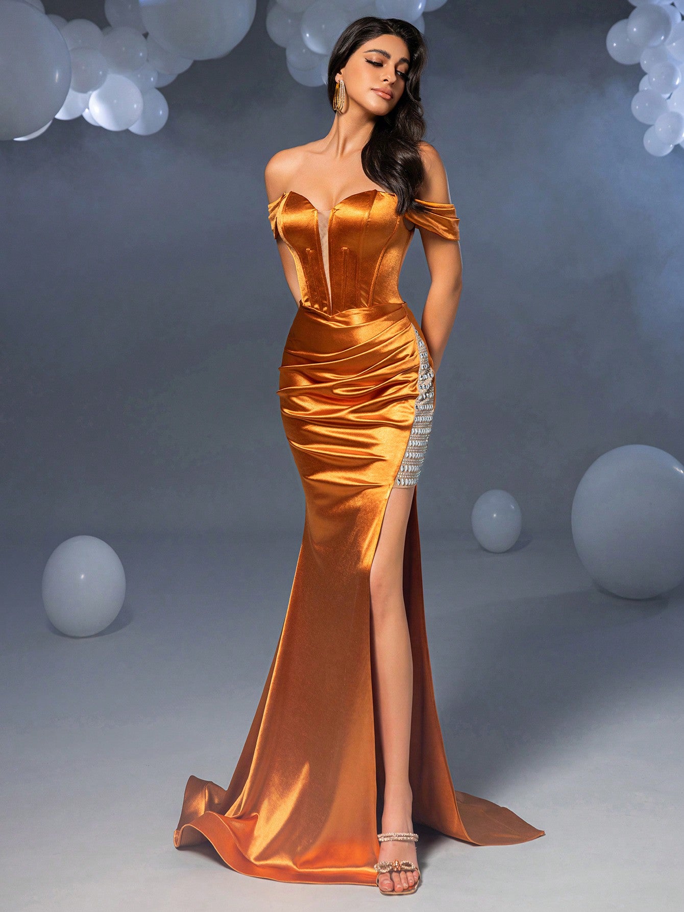 mermaid hem dress Elegant Off-Shoulder Evening for Weddings, Proms, and Special Occasions +womensbestseller-july26 featuring a sculpted sweetheart MARANT ÉTOILE Preya broderie Color:Black/Light Canvas