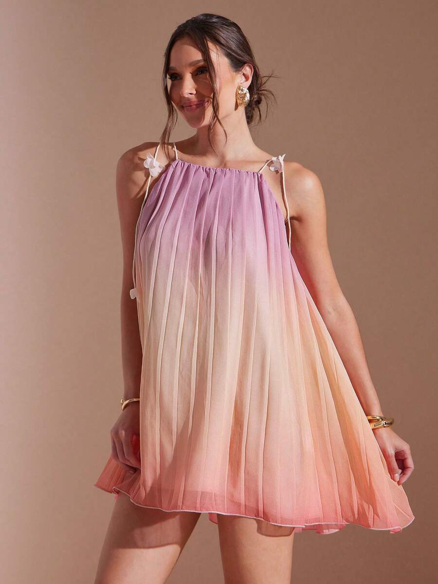 ombre dress mini Elegant Ombre Color Mini Dress for Women