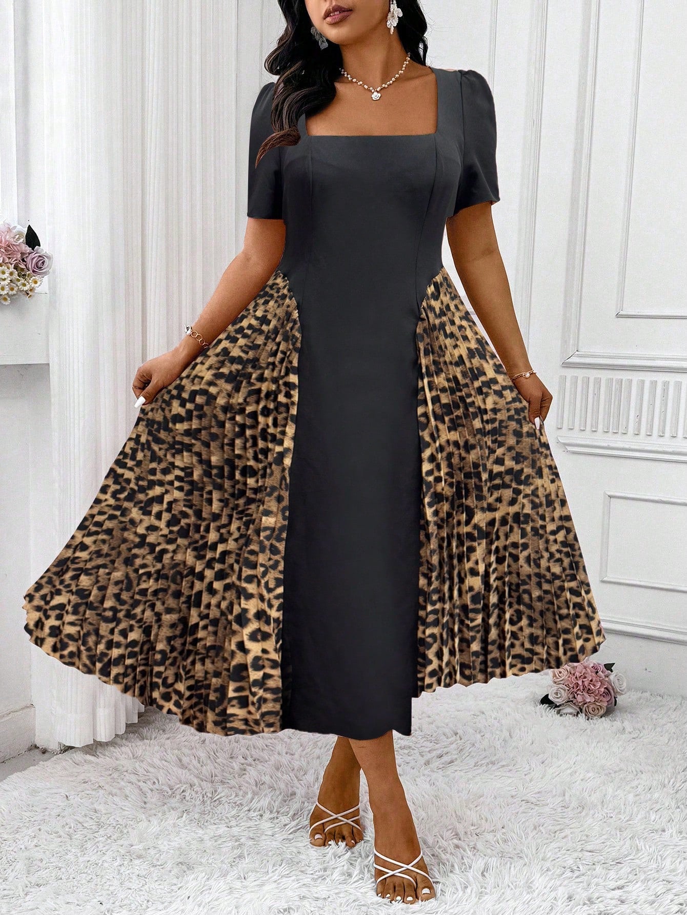 Elegant Plus Size Ombre Pleated Patchwork Long Dress for Wedding Guest Canary Houze Elegant Plus Size Ombre Pleated Patchwork Long Dress for Wedding Guest Canary Houze