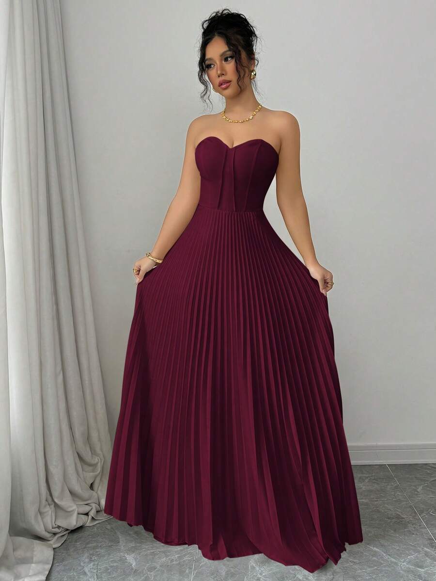 Elegant Ruched Waist A-Line Dress for Women - Romantic Style Perfect for Any Occasion Elegant Ruched Waist A-Line Dress for Women - Romantic Style Perfect for Any Occasion