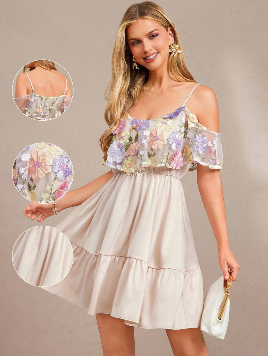 Elegant Ruffle Satin Mini Dress for Women - Perfect Summer and Birthday Outfit Elegant Ruffle Satin Mini Dress for Women - Perfect Summer and Birthday Outfit