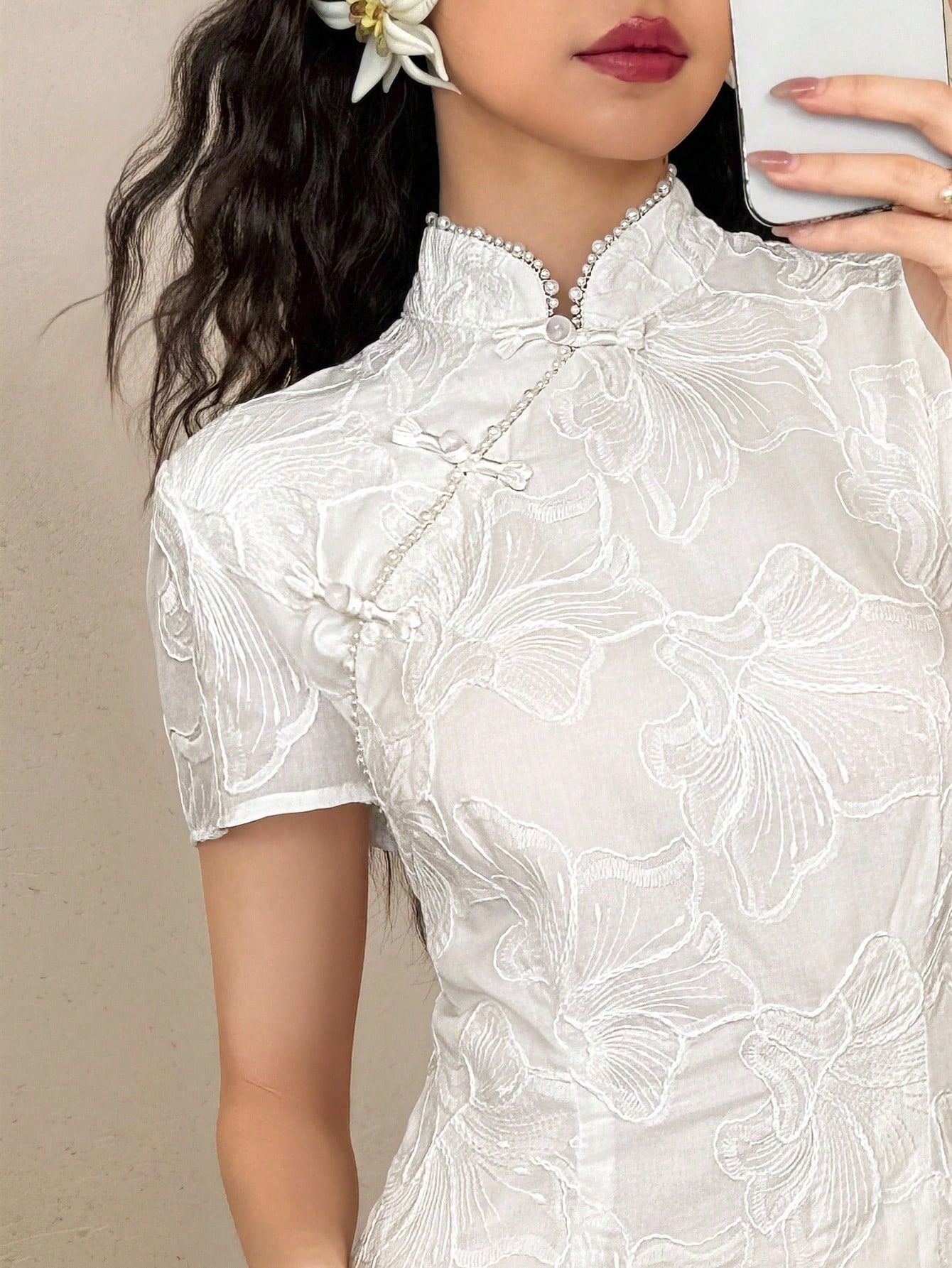 summer embroidered crew neck dress Elegant Midi for Women Park Mock Neck Dress Clementine weather wear Size:US 5.5 / EU 36.5