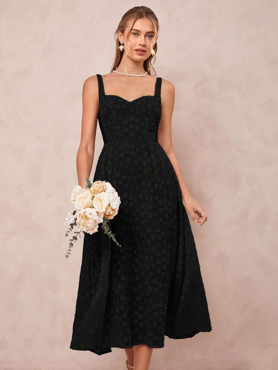 Elegant Wedding Guest Dress with Heart Collar and Mesh Details - A-Lin Canary Houze Elegant Wedding Guest Dress with Heart Collar and Mesh Details - A-Lin Canary Houze