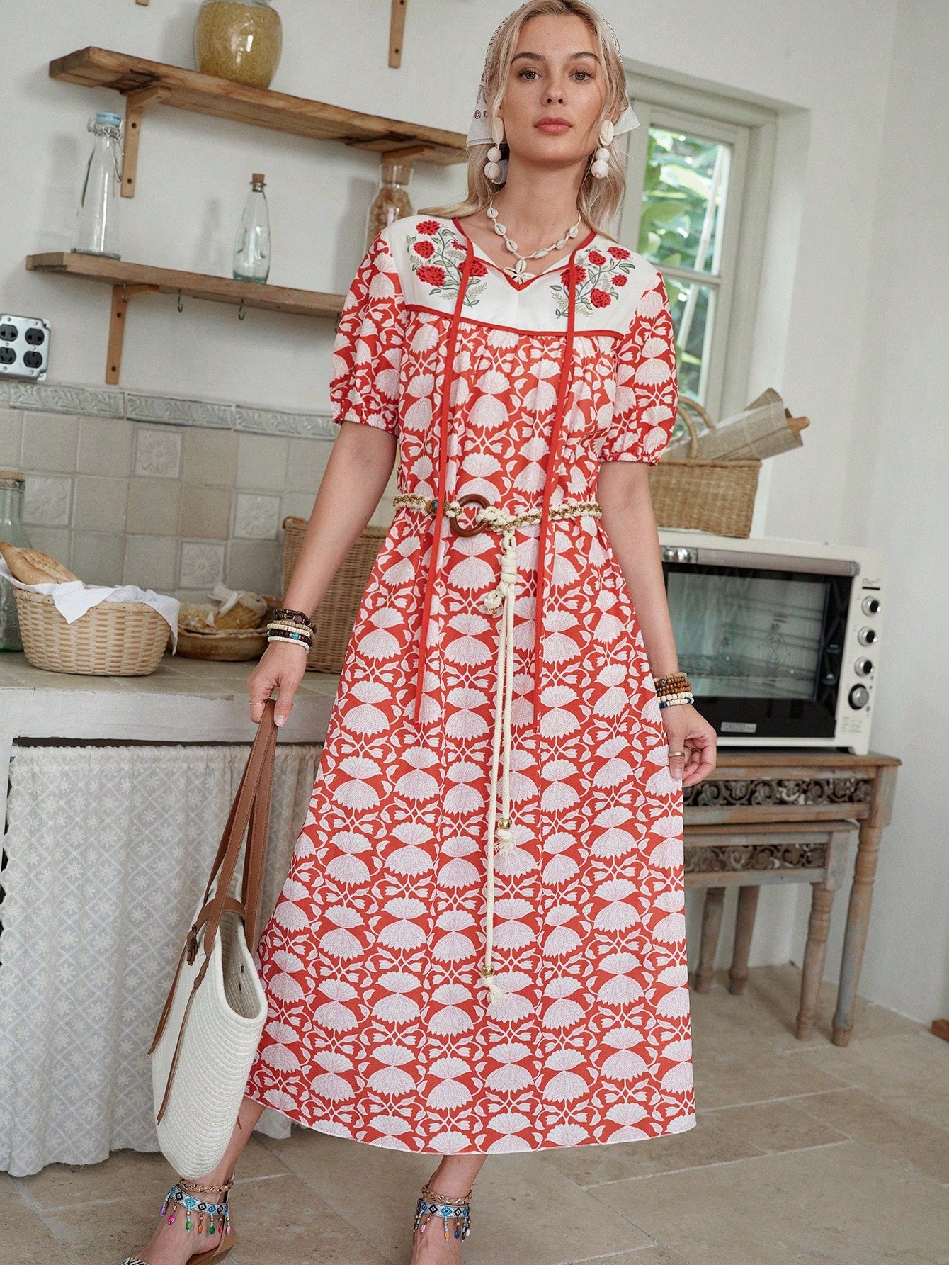 Floral Print Casual Loose Summer Dress for Effortless Vacation Style