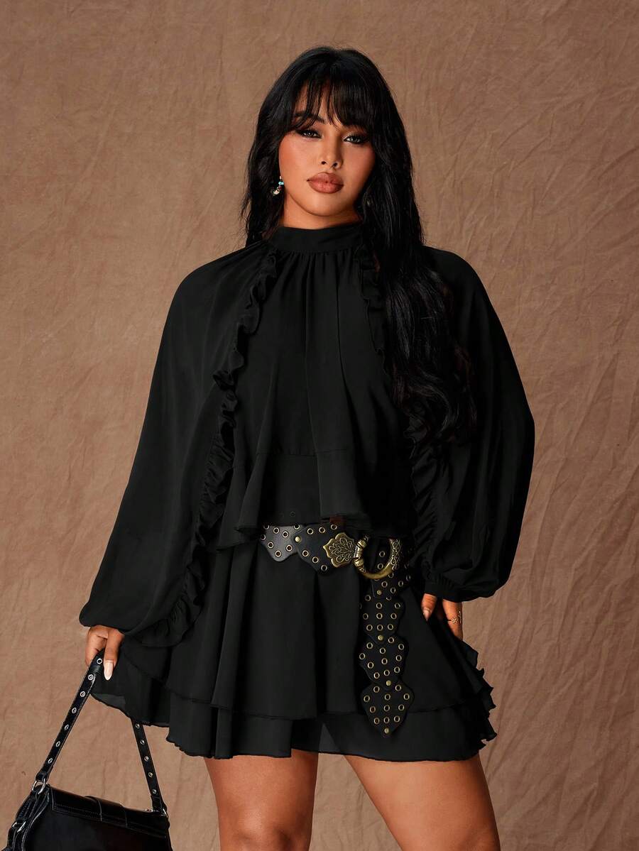 slim fit dress slacks Cozy Style Vibe Striped Knit Long Sleeve Mini Dress main image 1