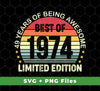 49 Years Of Being Awesome, Best Of 1974, Limited Edition, Svg Files, Png Sublimation