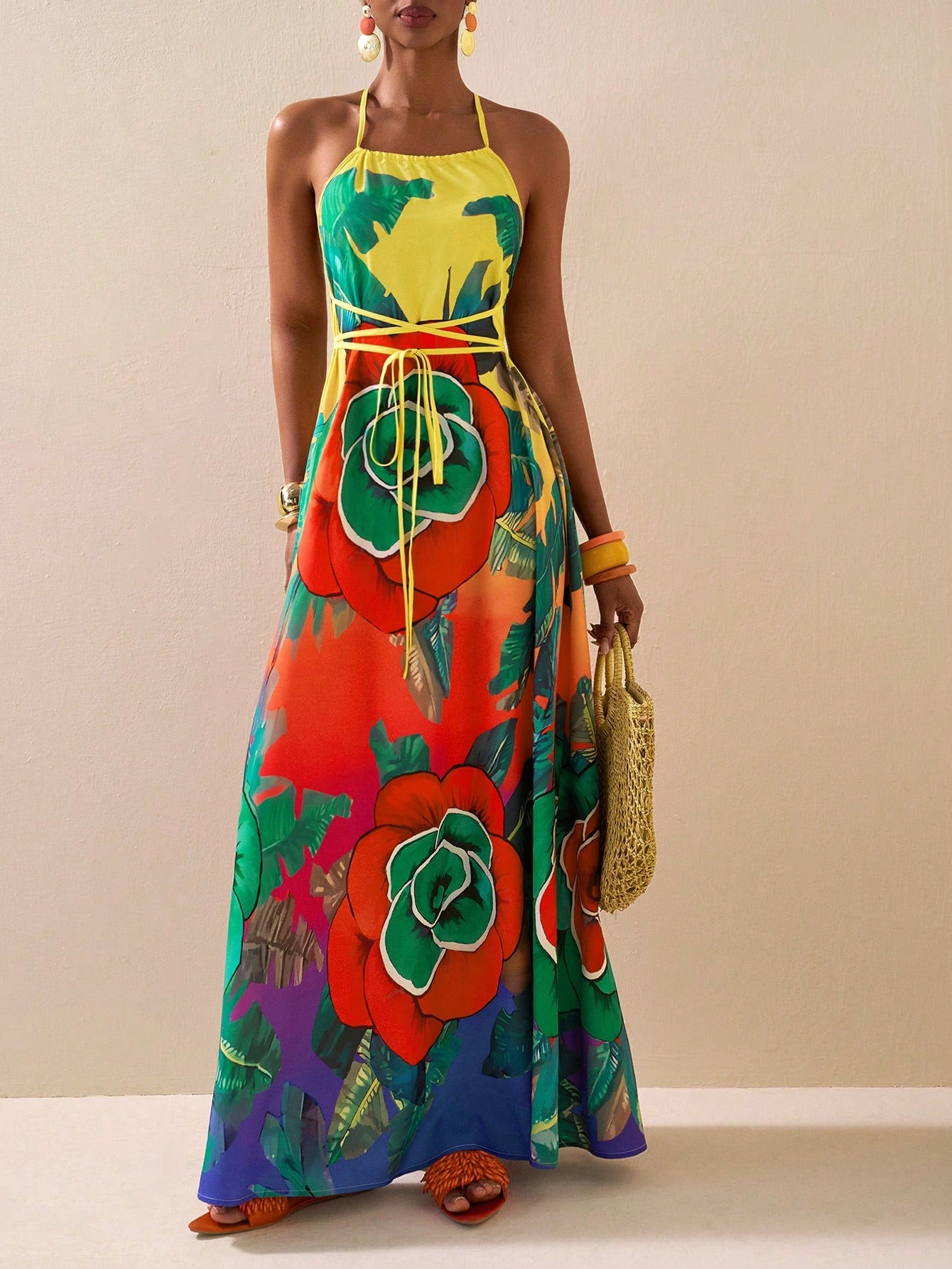 Spring/Summer Tropical Floral Maxi Dress