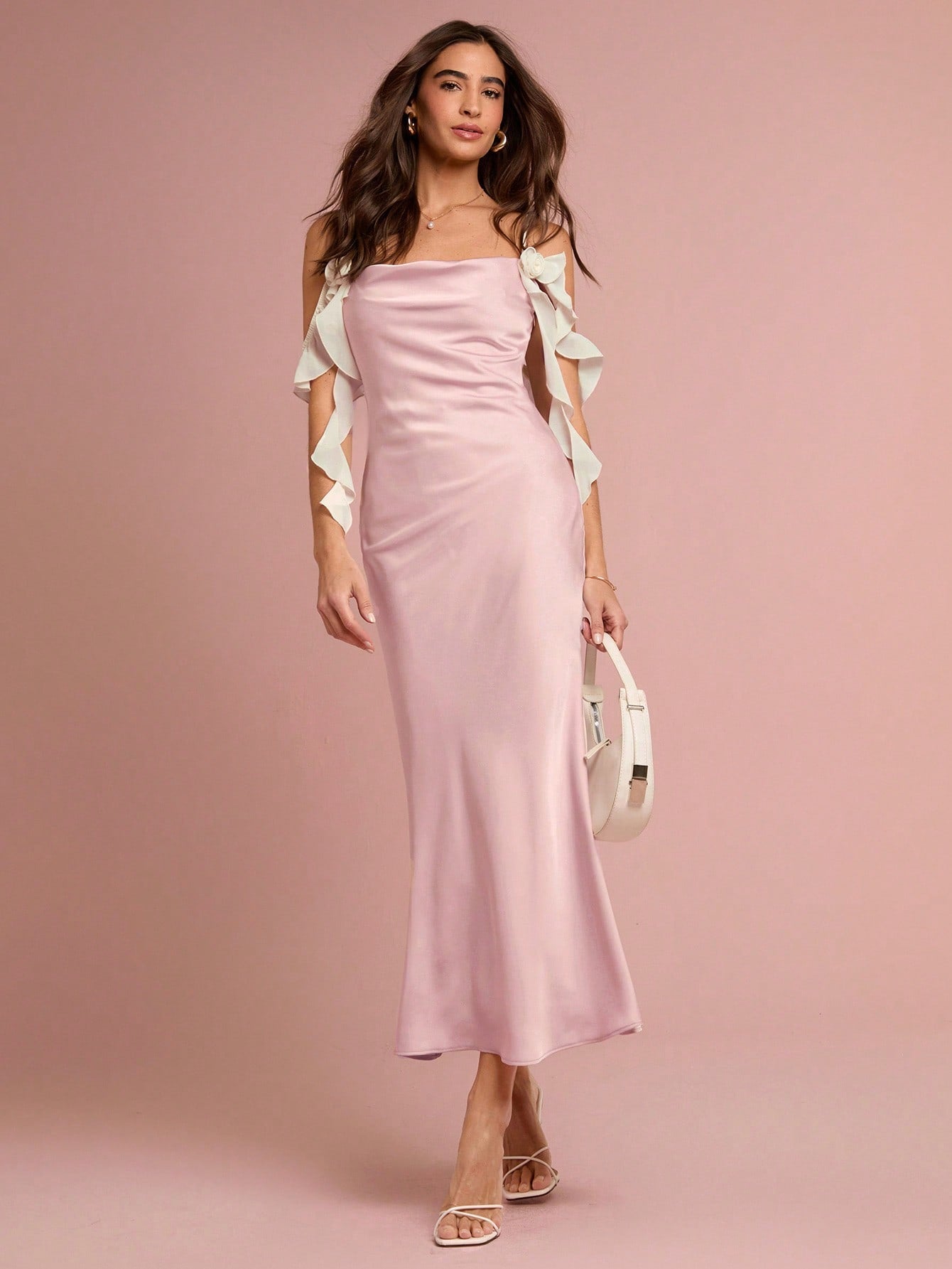 Spring/Summer Women's White Linen Maxi Dress with a High Slit and Delicate Tie Straps for a Romantic Beach Vacation Spring/Summer Women's White Linen Maxi Dress with a High Slit and Delicate Tie Straps for a Romantic Beach Vacation