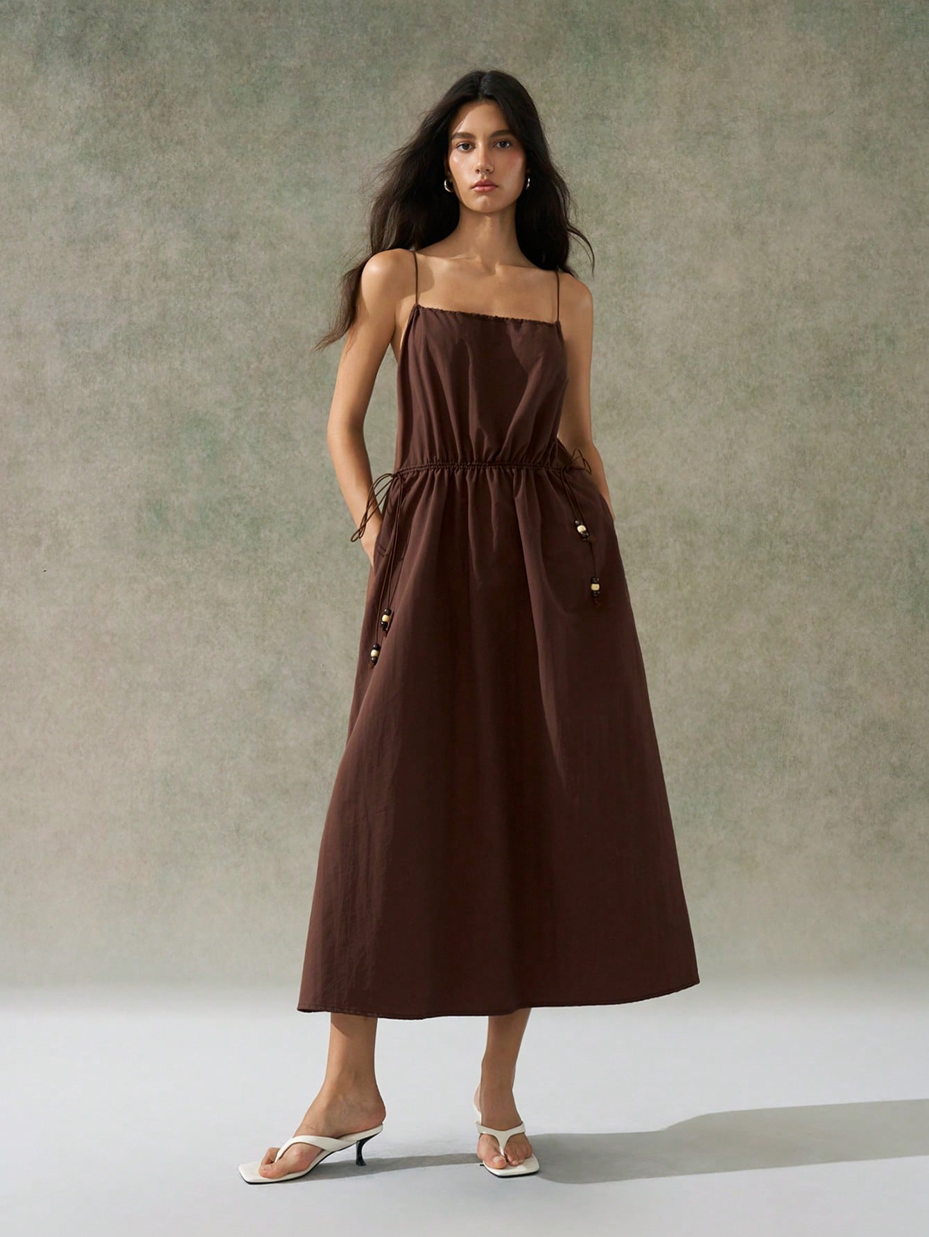 Trendy Minimalist Brown Suspender Dress for Festivals, Parties, and Ba Canary Houze Trendy Minimalist Brown Suspender Dress for Festivals, Parties, and Ba Canary Houze