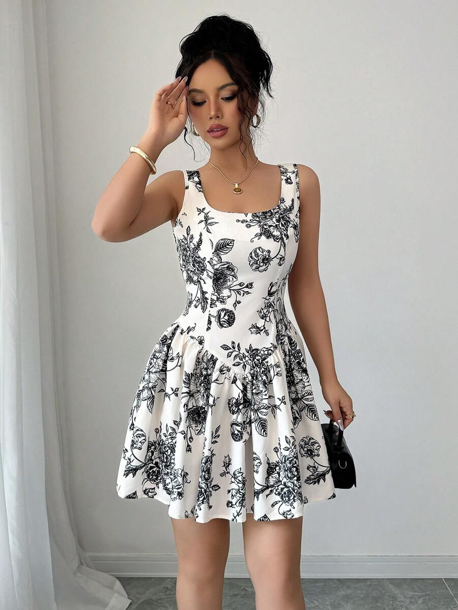 Women's Sleeveless Flare A-Line Summer Dress