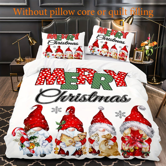 Introducing our Cozy and Festive duvet cover set, featuring a cheerful cartoon Santa Claus pattern in the perfect festive red. Made with quality materials, this set is perfect for creating a warm and inviting atmosphere during the holiday season. Give the gift of comfort and style to your family this Christmas and New Year.